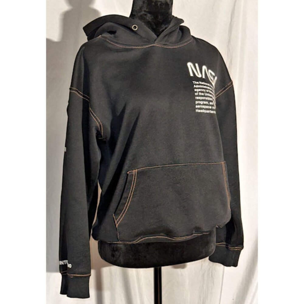 Heron Preston NASA Hoodie, Black, Gold, Size Medium